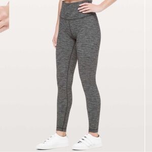 Lululemon Wunder Under High-Rise Tight *28" Luon Knit Black Heathered Black 6
